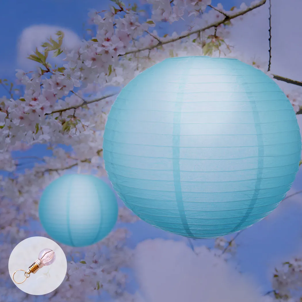 12" Paper Lanterns for Wedding Party Festival Decoration - Blue and White Colours