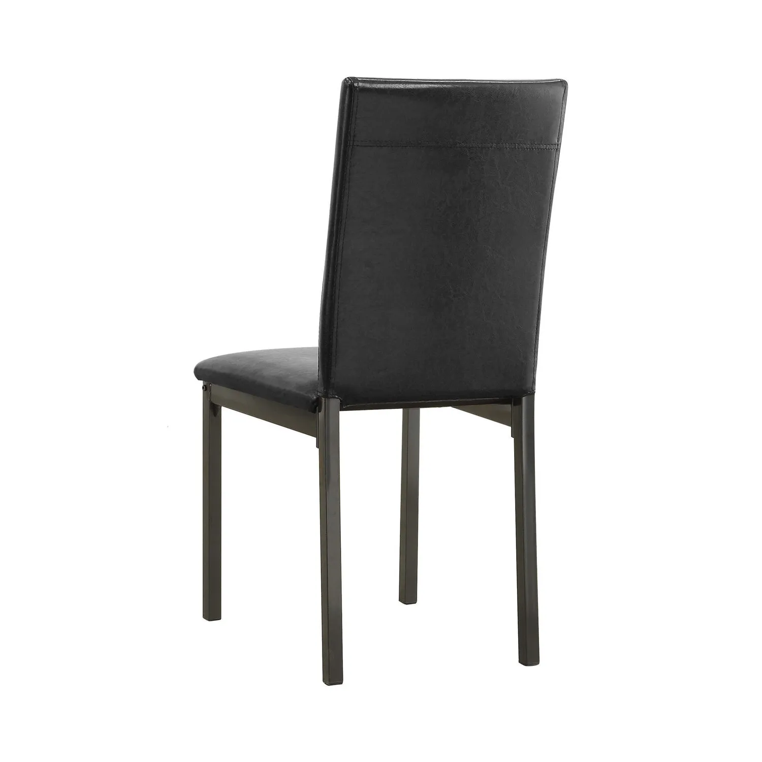 2 Black Leatherette Side Chairs: Stylish & Elegant, Seat Height 18.5", Set of 2