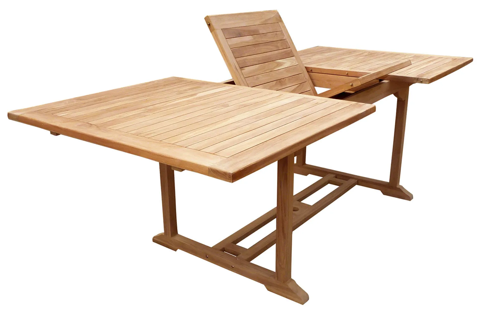 9 Piece Teak Wood Miami Patio Dining Set with Rectangular Extension Table, 2 Folding Arm Chairs and 6 Folding Side Chairs