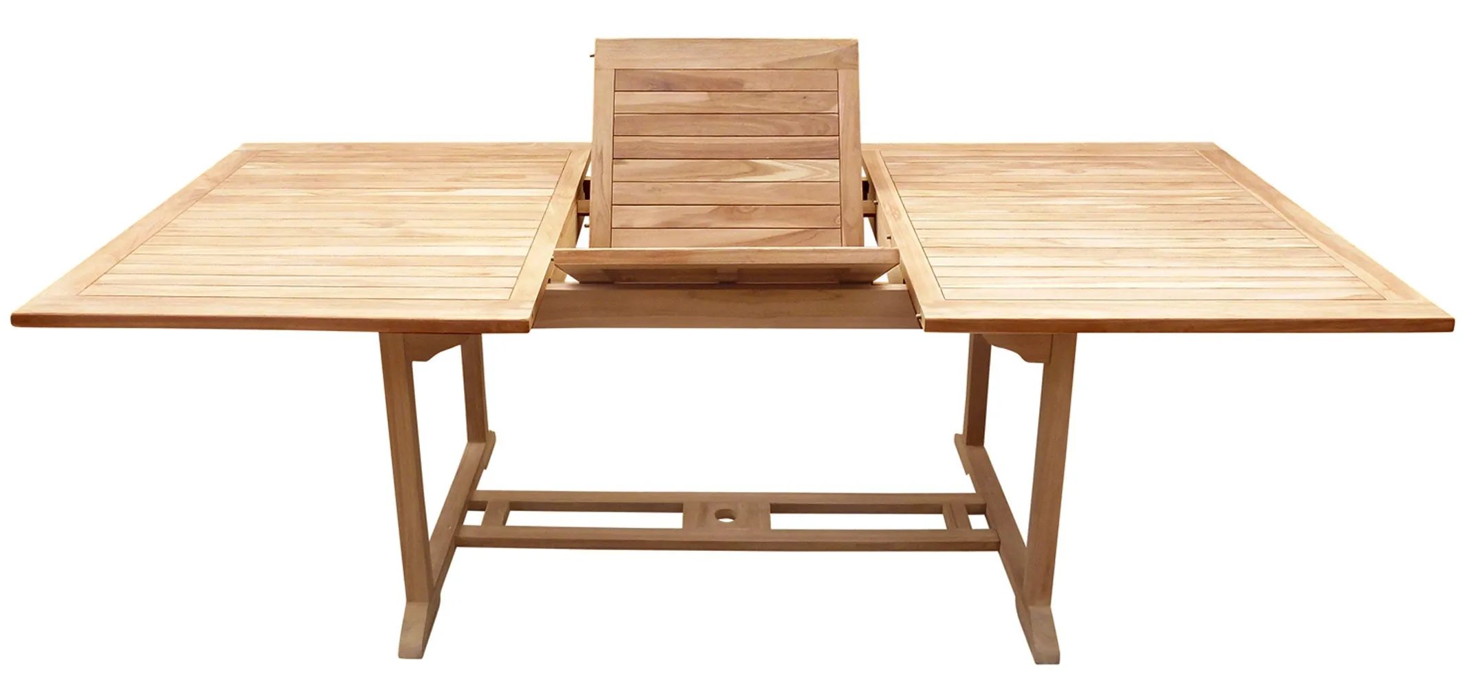 9 Piece Teak Wood Miami Patio Dining Set with Rectangular Extension Table, 2 Folding Arm Chairs and 6 Folding Side Chairs