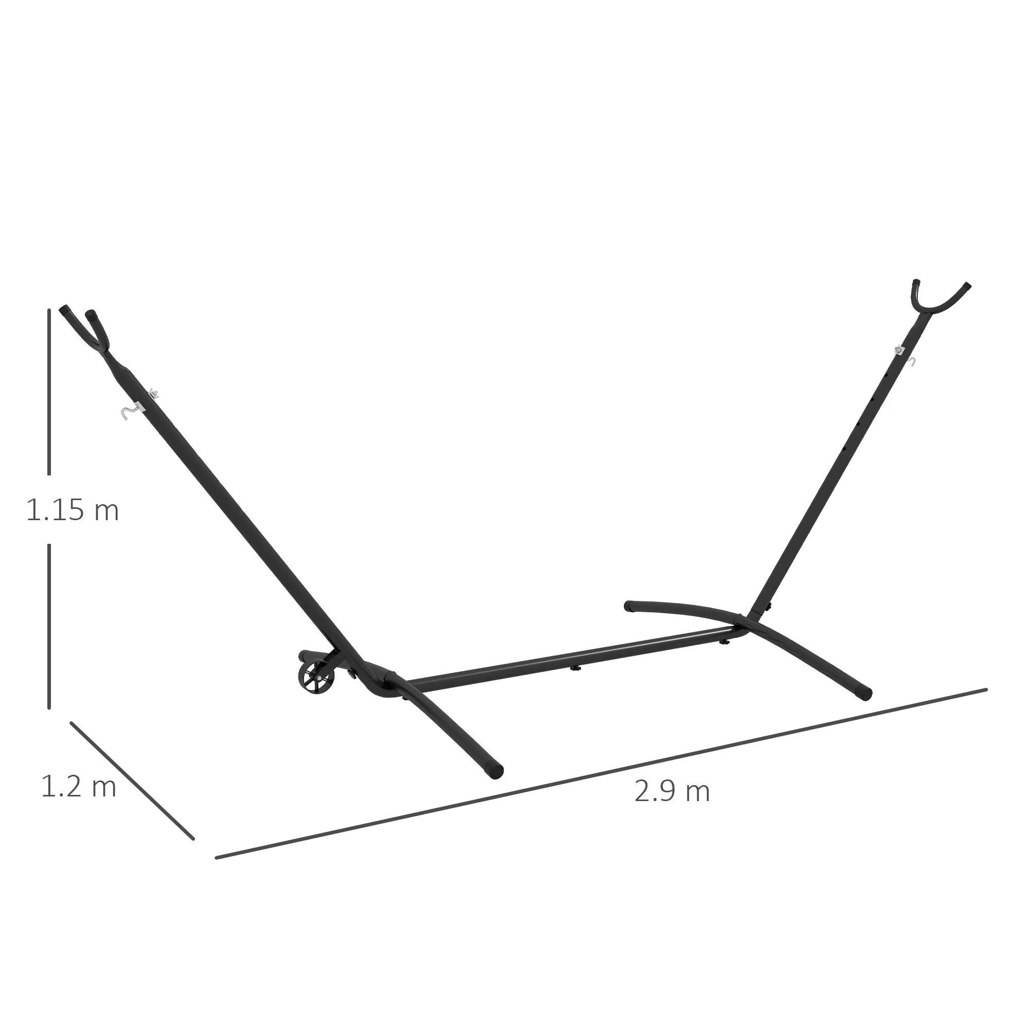 9.5ft Hammock Stand Portable Hammock with Wheels Adjustable Hammock Net Stand with Carry Bag for String-style Brazilian-style