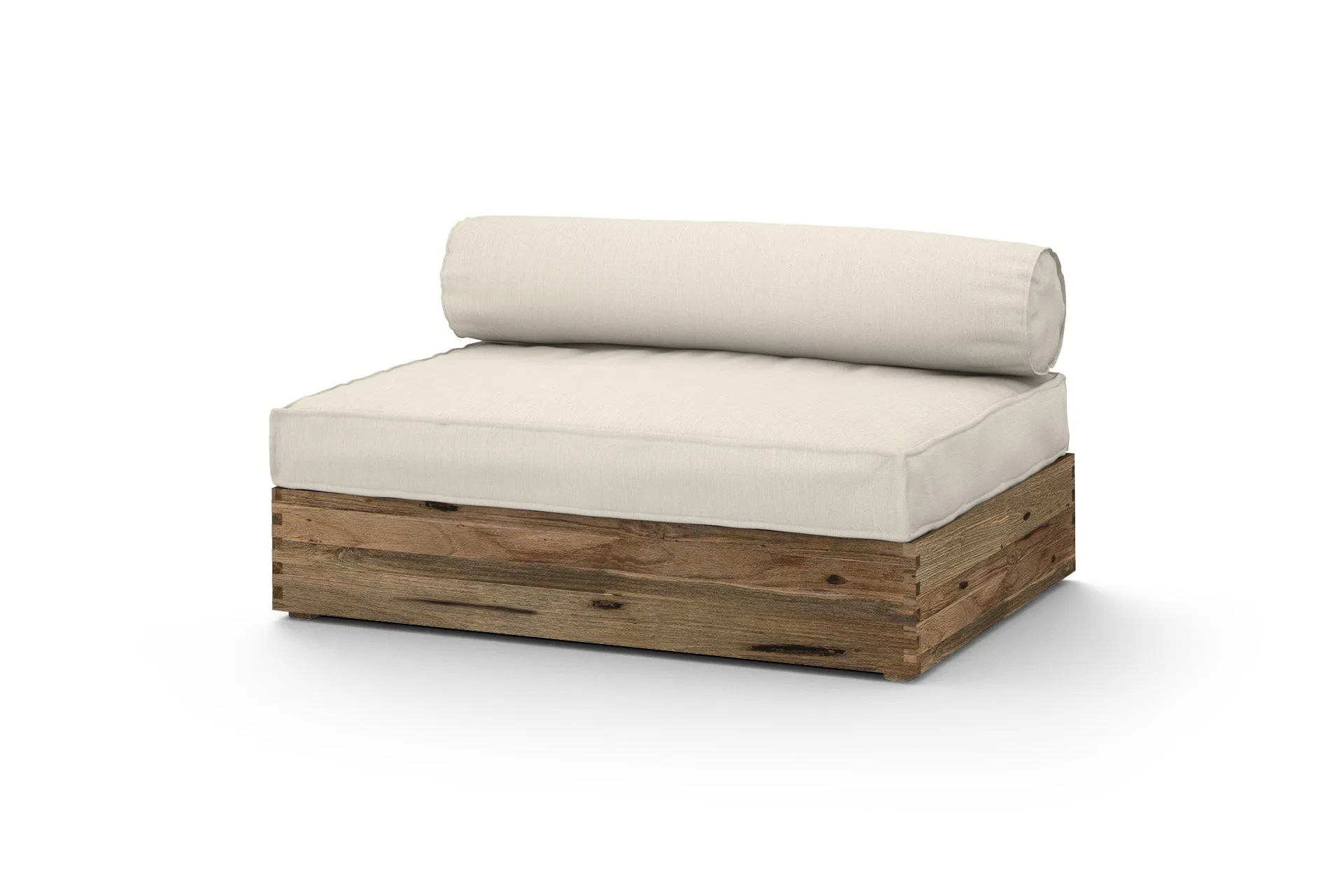AIKO Comfort Module Armless, Drift Look Teak - Original Finish, HPL Slate, Cushion Sunbrella Sailcloths Sailor
