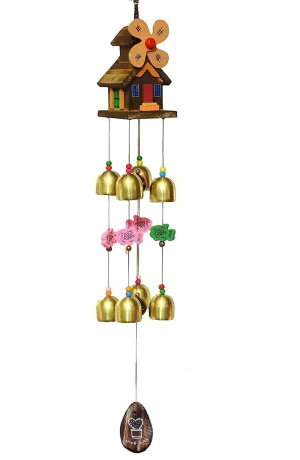 Antlantic wood store Wind Chimes Metal Wind Chimes for Home Balcony Garden Positive Energy, Home Decor Decorative Hanging Long Brass Bells Gifts for Loved Ones 6 Bells
