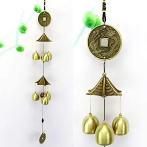 Antlantic wood store Wind Chimes Metal Wind Chimes for Home Balcony Garden Positive Energy, Home Decor Hanging Long Brass Bells Gifts for Loved Ones 6 Bells