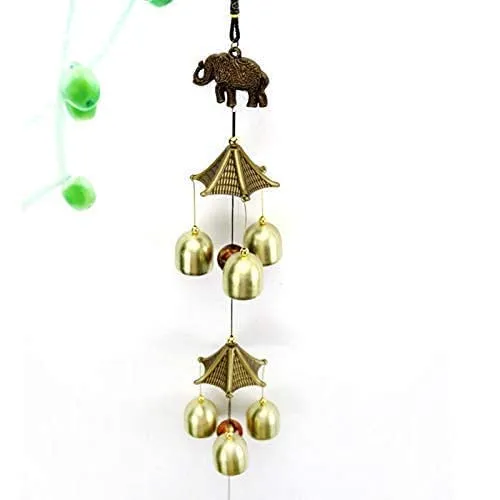 Antlantic wood store Wind Chimes Metal Wind Chimes for Home Balcony Garden Positive Energy, Home Decor Hanging Long Brass Bells Gifts for Loved Ones 6 Bells