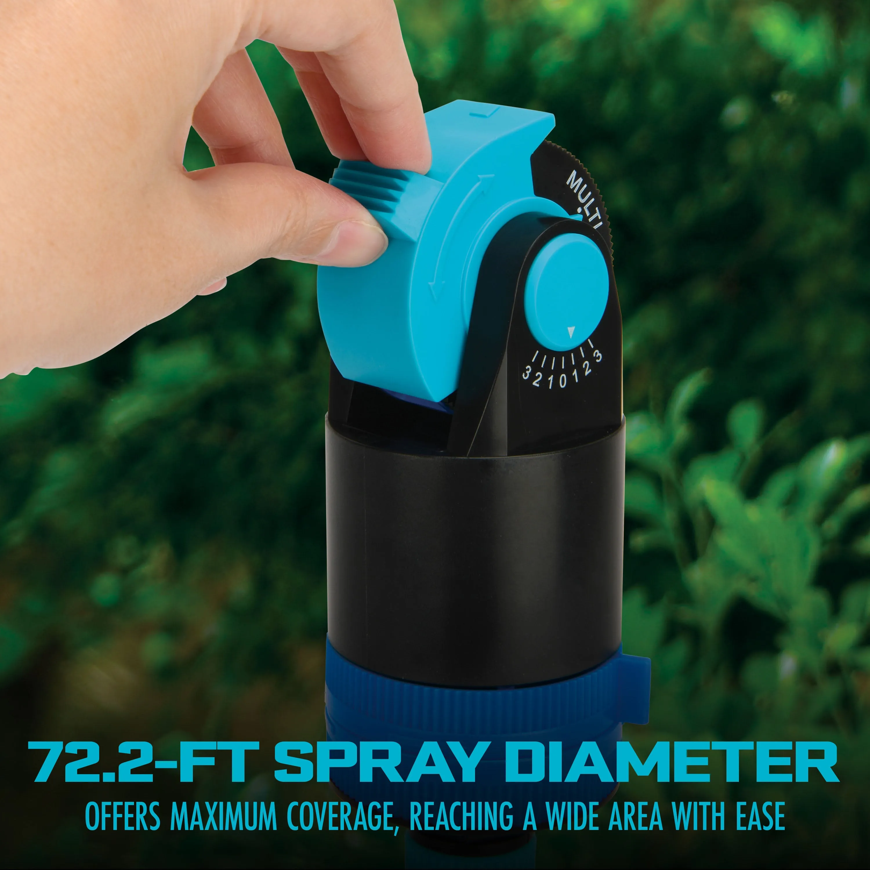 Aqua Joe AJ-6PSTB-MAX HD 360° Telescoping Sprinkler & Mister W/ Metal Tripod Base | 6 Patterns | 4,100 Sq. Ft. Coverage