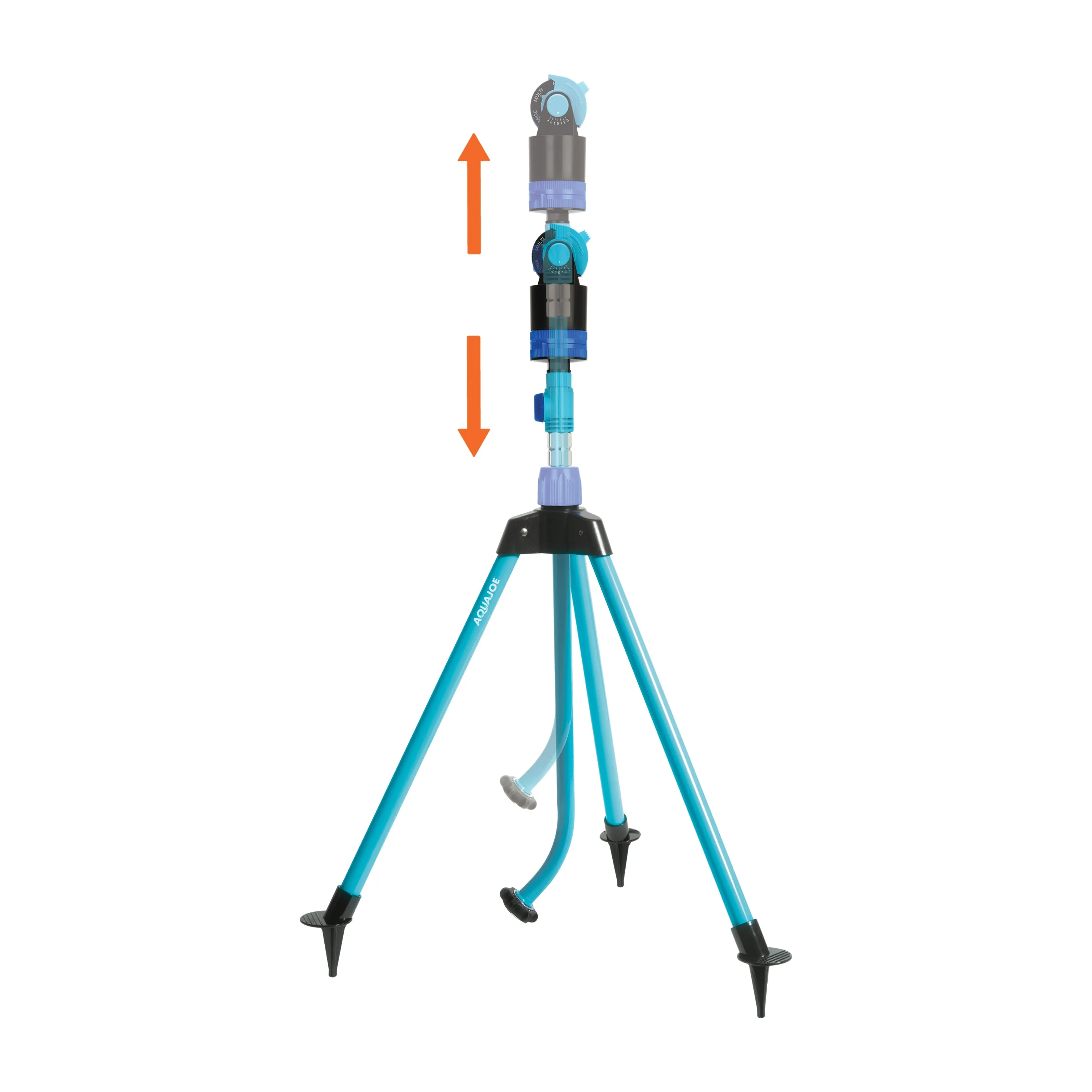 Aqua Joe AJ-6PSTB-MAX HD 360° Telescoping Sprinkler & Mister W/ Metal Tripod Base | 6 Patterns | 4,100 Sq. Ft. Coverage