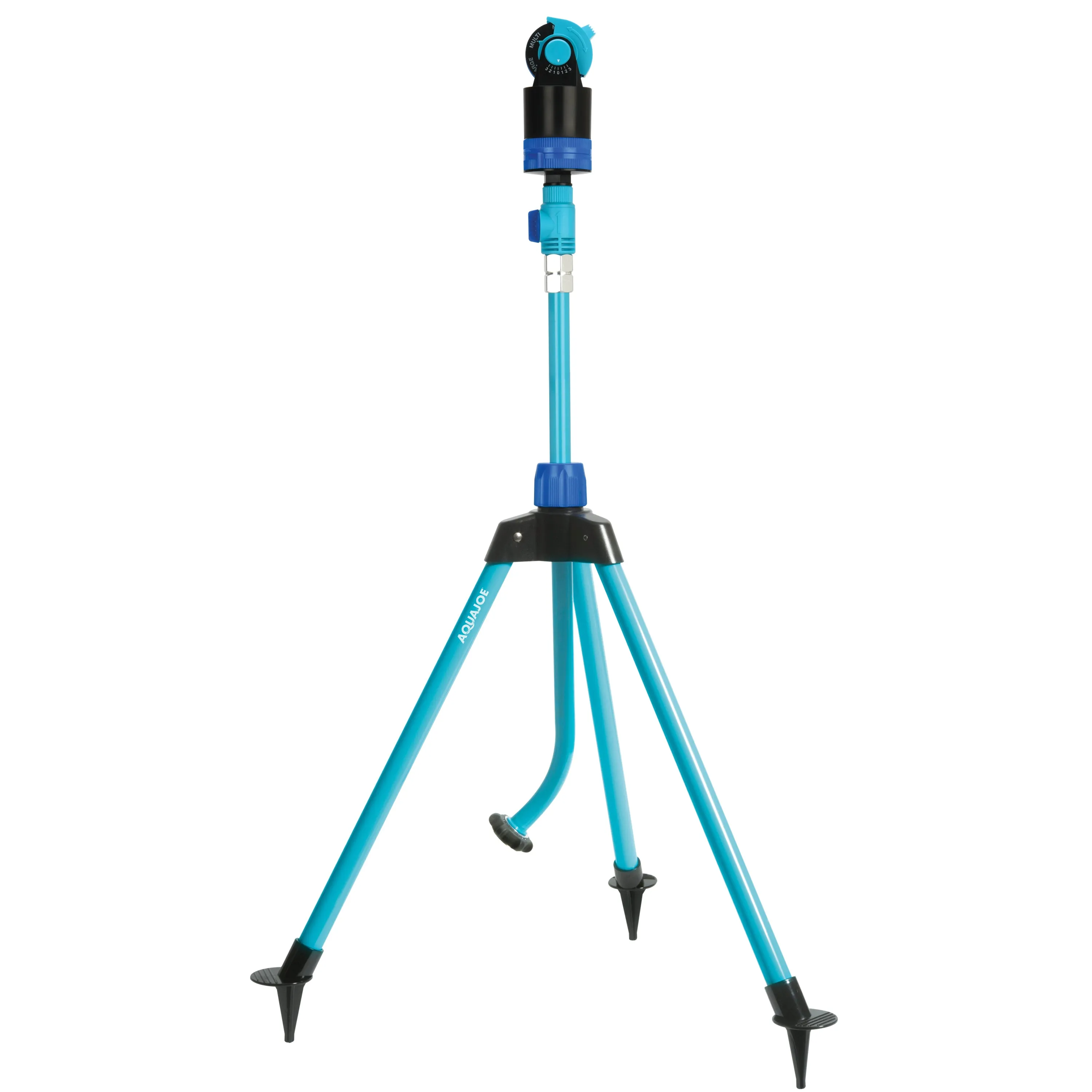 Aqua Joe AJ-6PSTB-MAX HD 360° Telescoping Sprinkler & Mister W/ Metal Tripod Base | 6 Patterns | 4,100 Sq. Ft. Coverage
