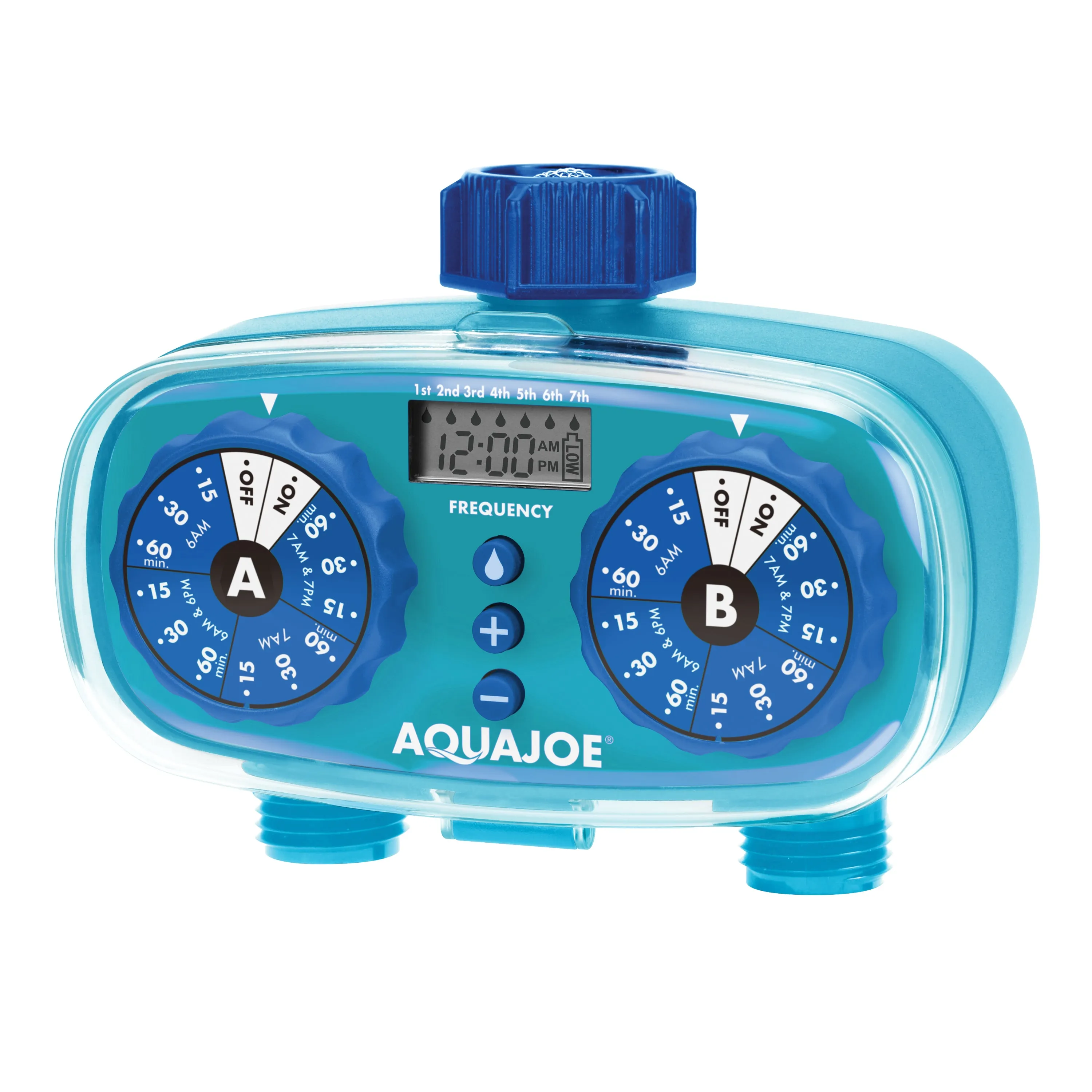 Aqua Joe AJ-ET2Z 2-Zone Electronic Water Timer | Customizable Programs | 2 Connections