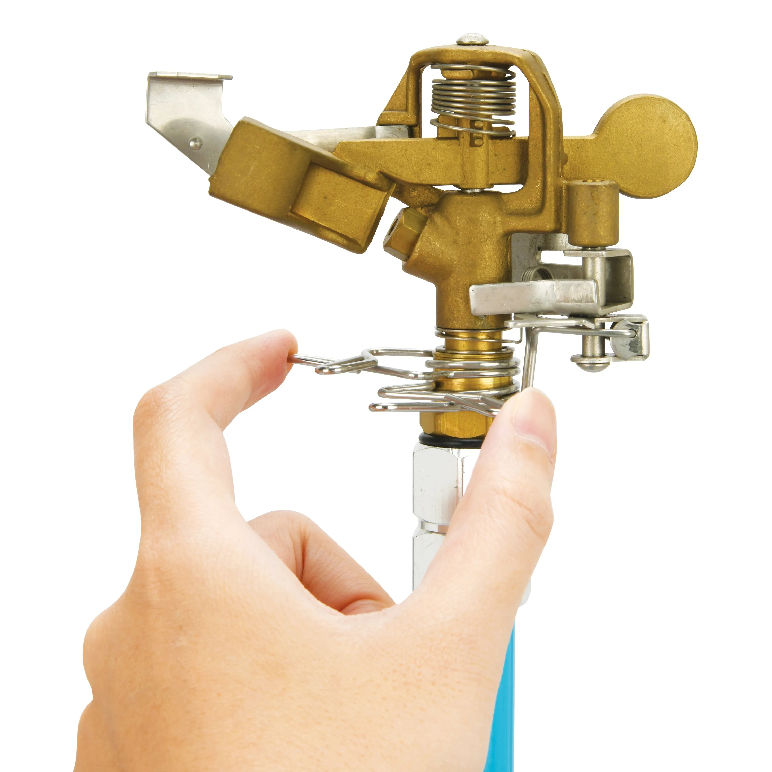 Aqua Joe AJ-IST39BM Indestructible Brass Impulse 360 Degree Sprinkler | Telescoping | 1390 sq ft Max Coverage