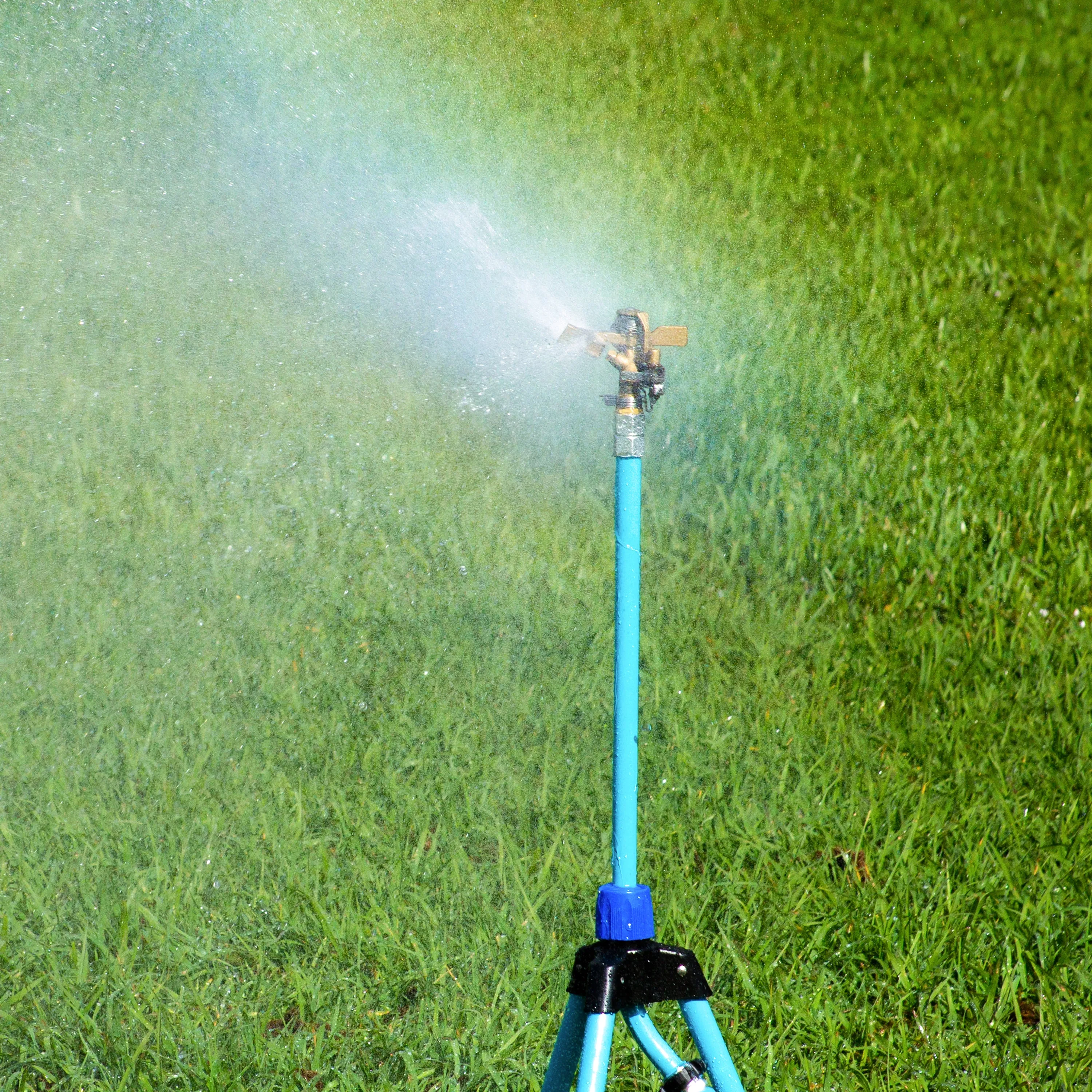 Aqua Joe AJ-IST39BM Indestructible Brass Impulse 360 Degree Sprinkler | Telescoping | 1390 sq ft Max Coverage
