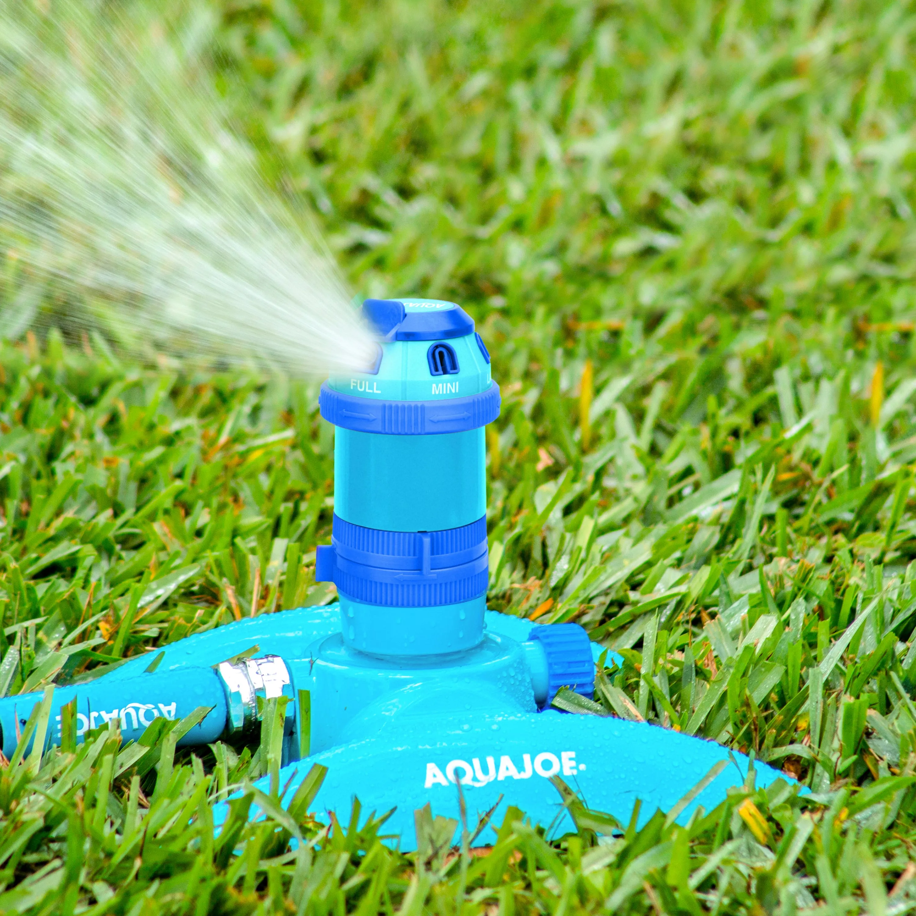 Aqua Joe AJ-MSSBM6 6-Pattern Turbo Drive 360 Degree Sprinkler | Customizable Coverage | 5,284 Sq. Ft. Max Coverage