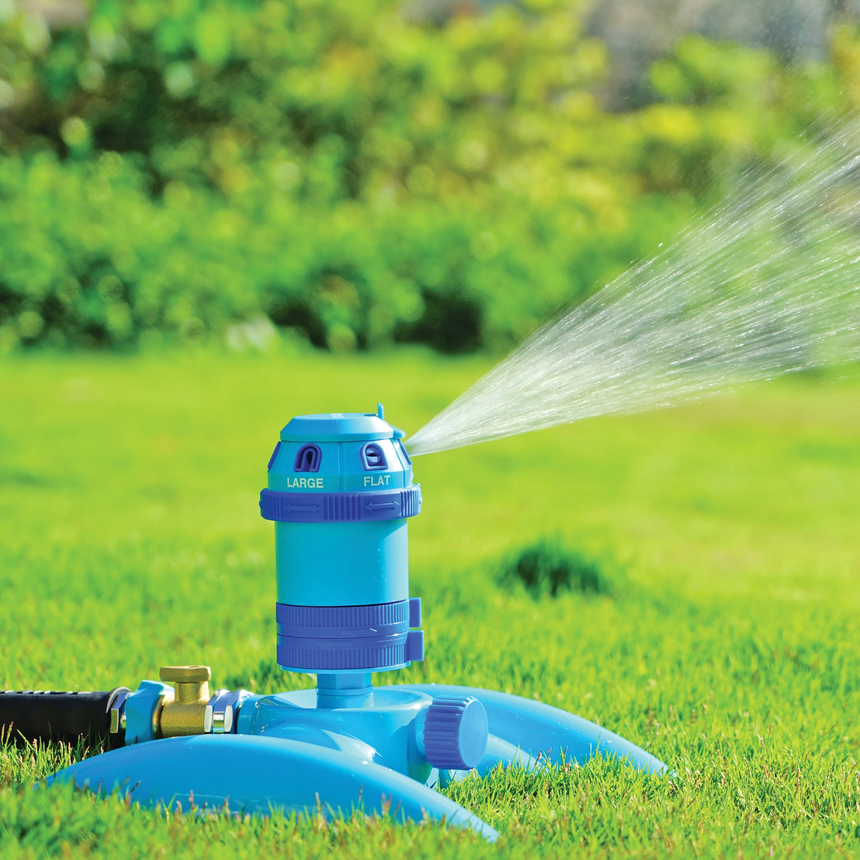 Aqua Joe AJ-MSSBM6 6-Pattern Turbo Drive 360 Degree Sprinkler | Customizable Coverage | 5,284 Sq. Ft. Max Coverage