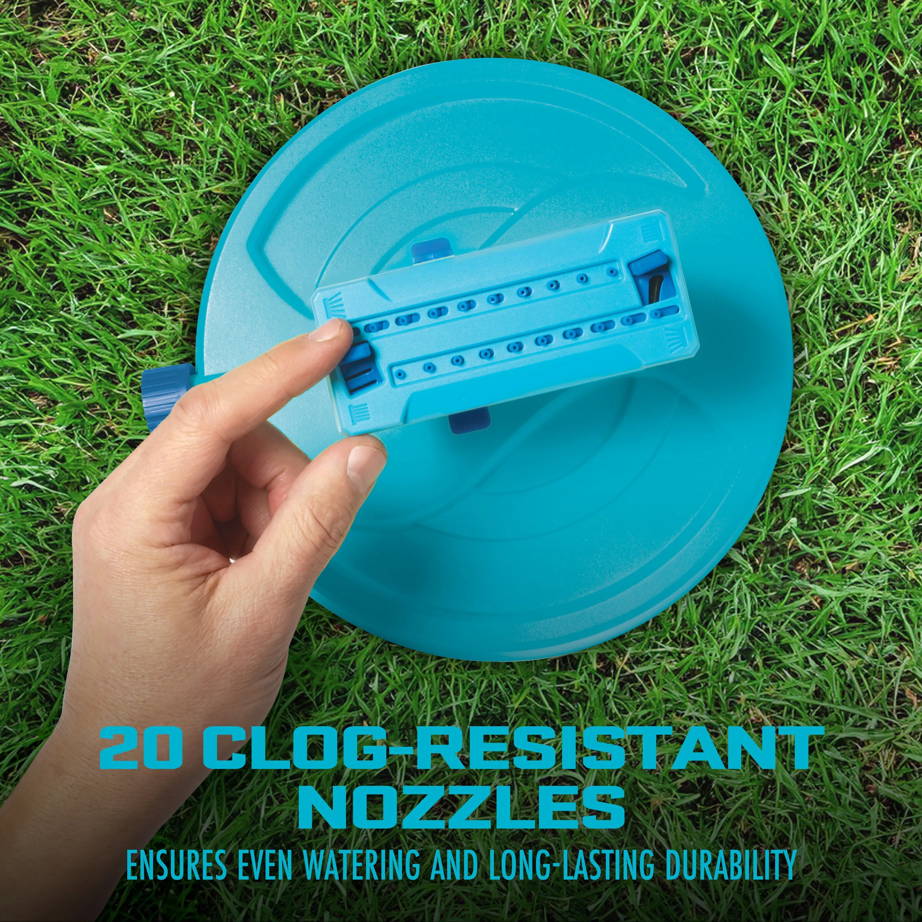 Aqua Joe AJ-OSPR20 Mini Gear-Driven Oscillating Sprinkler on Sled Base | Customizable Coverage | 4,250 Sq. Ft. Max Coverage