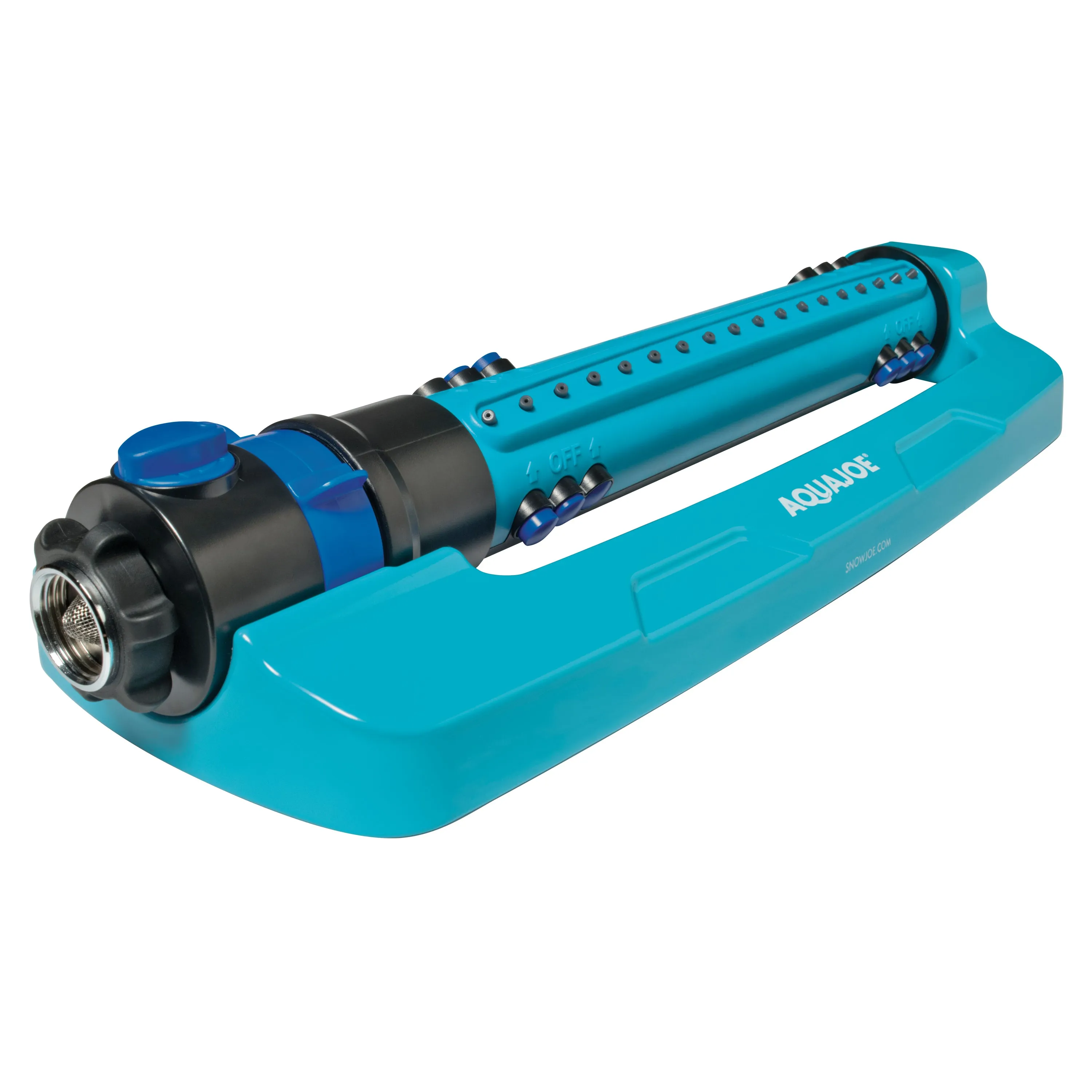 Aqua Joe Metal Garden Hose and Sprinkler Bundle |  50ft Metal Garden Hose   Oscillating Sprinkler