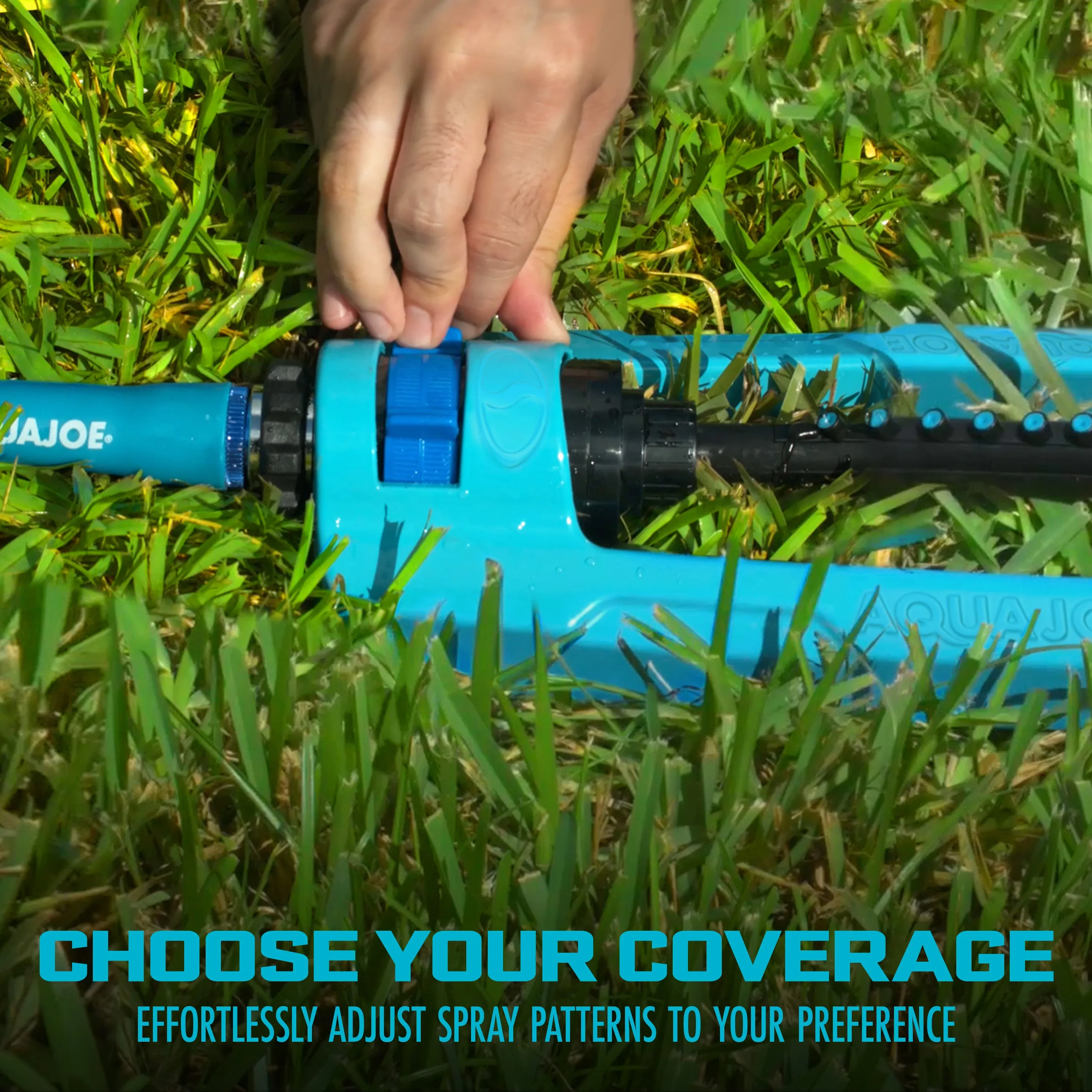 Aqua Joe SJI-OMS16 Indestructible Metal Base Oscillating Sprinkler | Adjustable Spray Patterns | 3,600 Sq. Ft. Max Coverage