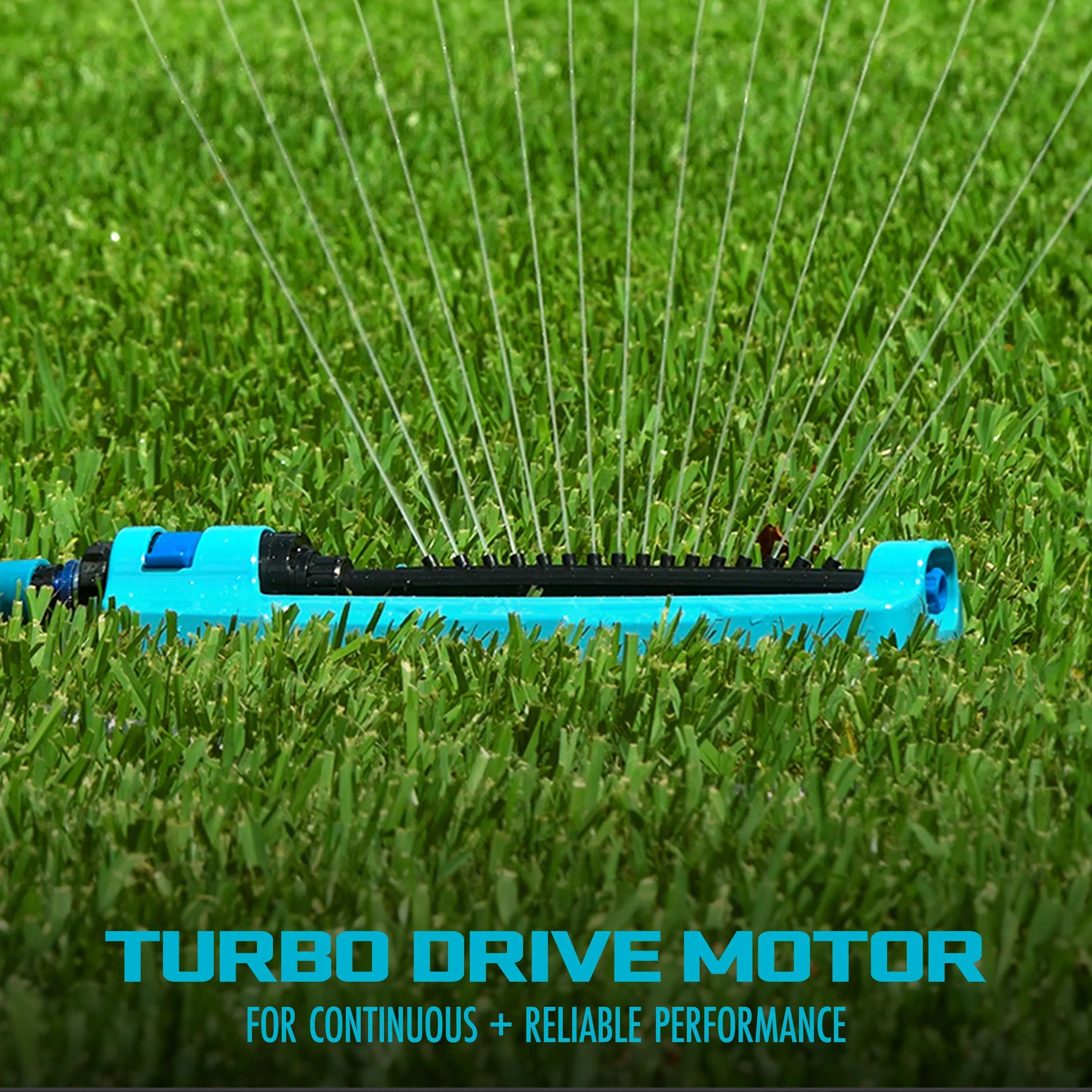 Aqua Joe SJI-OMS16 Indestructible Metal Base Oscillating Sprinkler | Adjustable Spray Patterns | 3,600 Sq. Ft. Max Coverage
