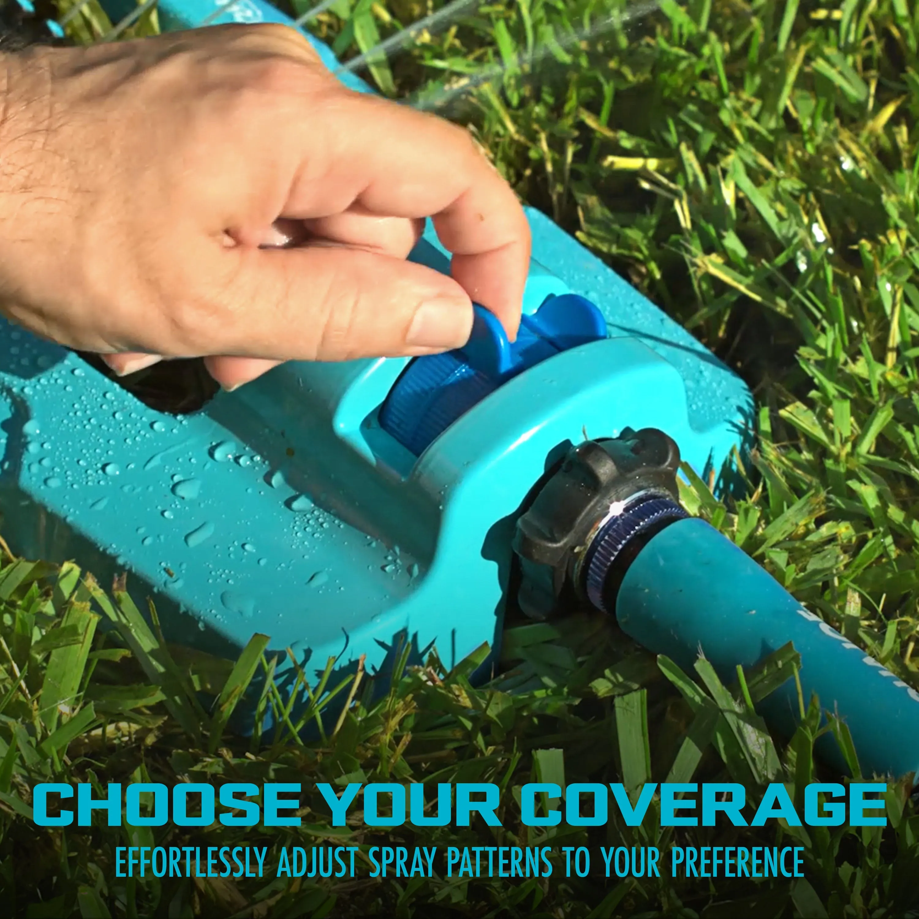 Aqua Joe SJI-OMS20 Indestructible Jumbo Metal Base Oscillating Sprinkler | 4,400 Sq. Ft. Max Coverage
