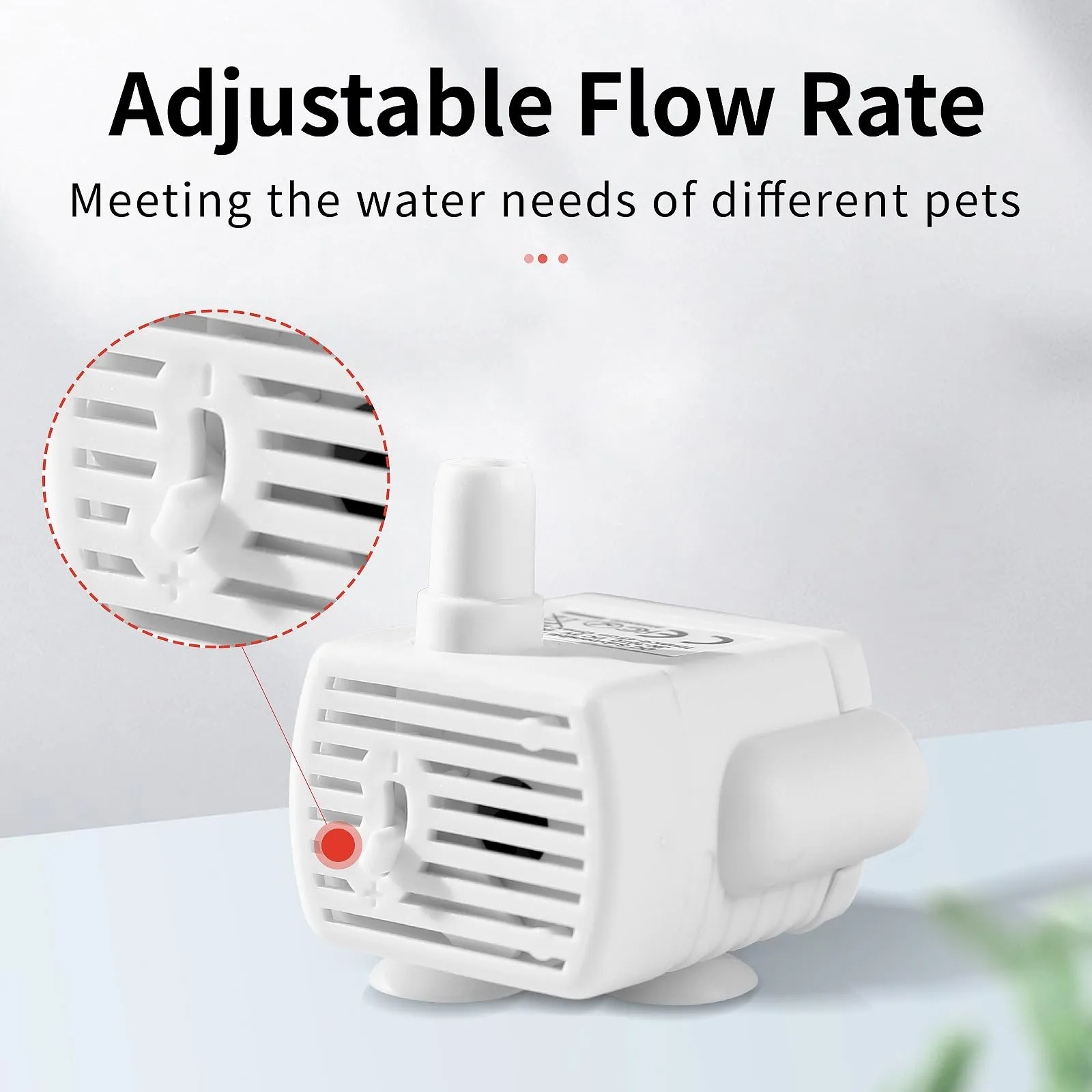 AZZXZQYU Cat Water Fountain Replacement Pump,Ultra Quiet Dog Water Dispenser Pump, for 67oz/2L Cat Fountain Stainless Steel Automatic Pet Fountain