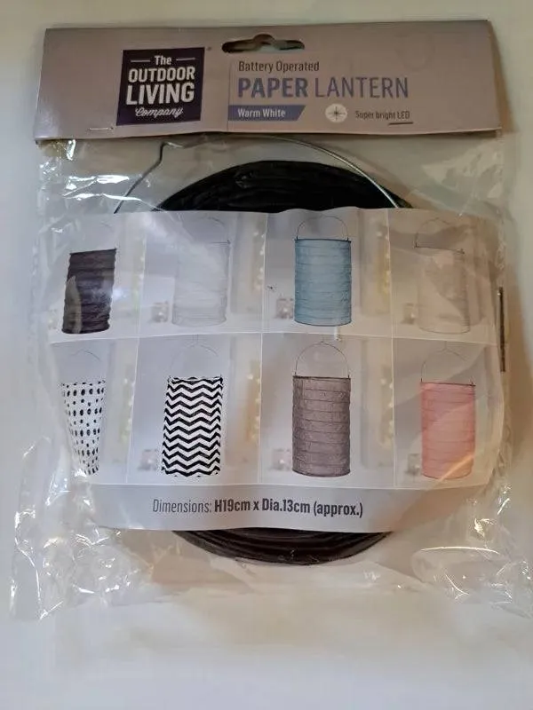 Battery Operated Paper Lantern 20cm Assorted by Premier