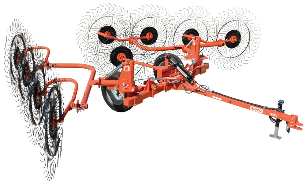 Befco HRC Ground Driven"V" Wheel Rakes | Model HRC-08V-010V-012V | 16-80 HP For Tractor
