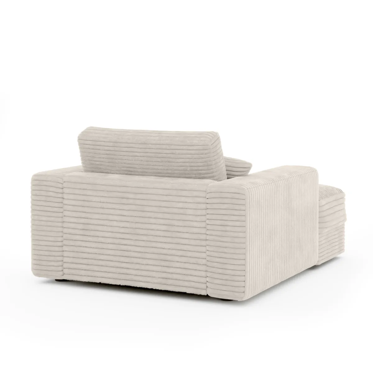 Beige Ultra-deep Cozy Plush Polyester Fabric Lounger- Model #919567