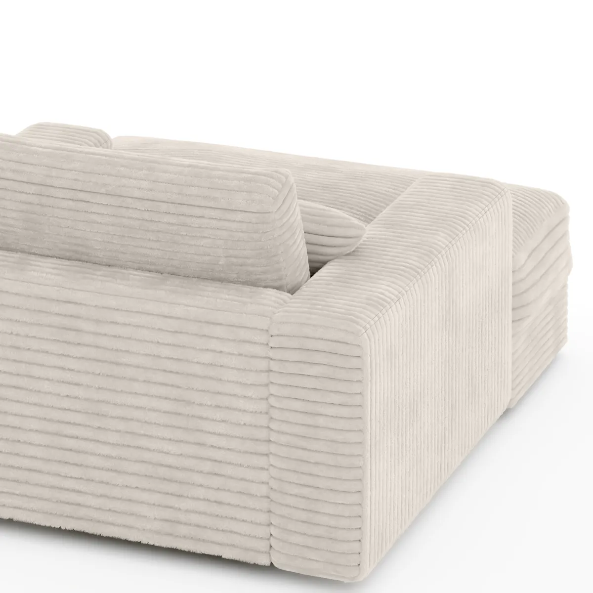 Beige Ultra-deep Cozy Plush Polyester Fabric Lounger- Model #919567