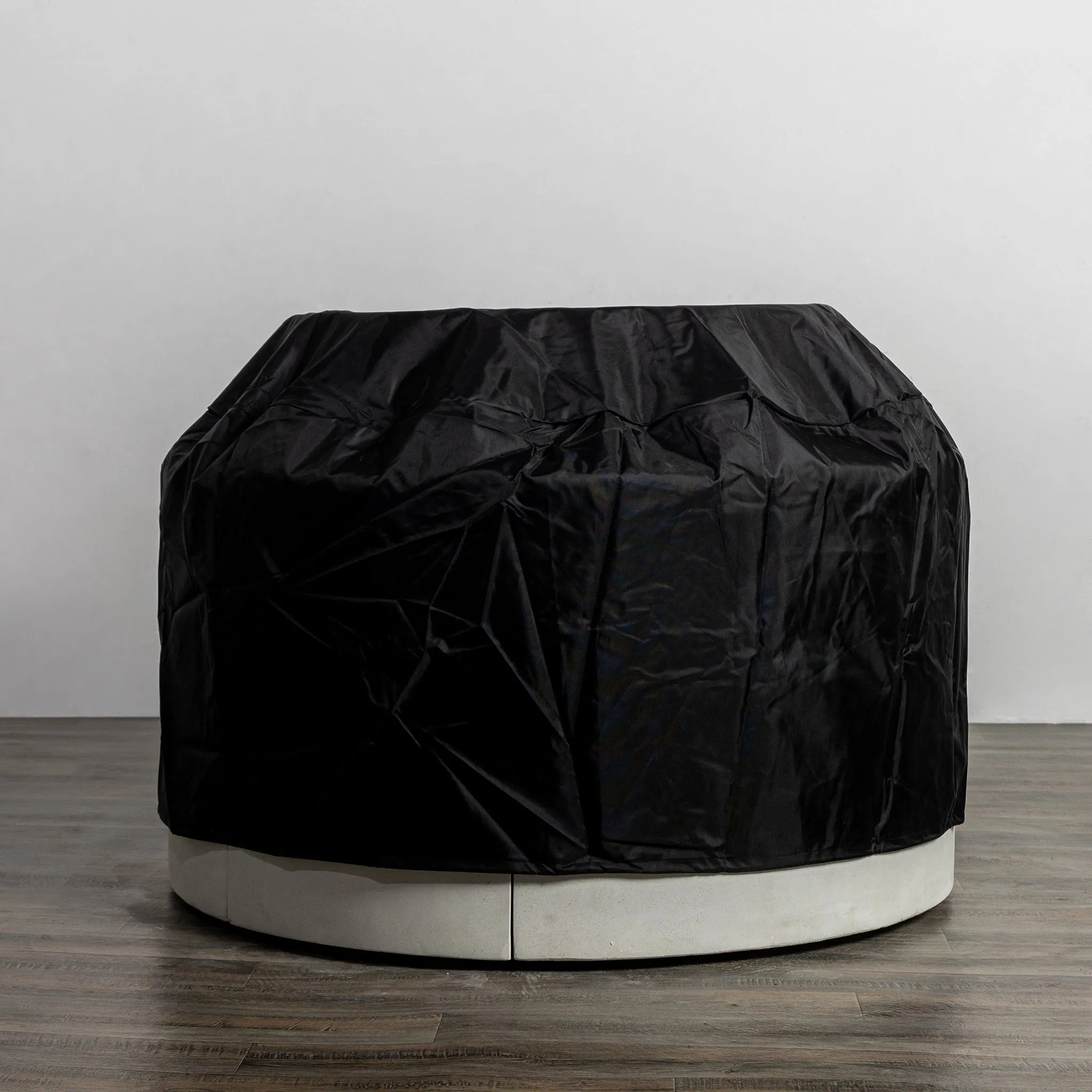 Beton 42" White Round Concrete Gas Fire Pit with Access Door