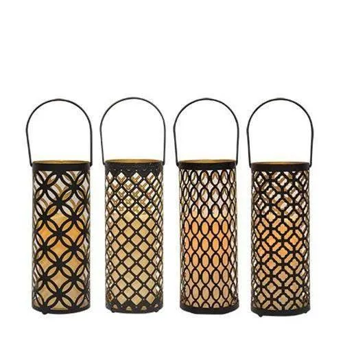 Black & Gold Metal Lantern, 4 Asstd. Sold Individually
