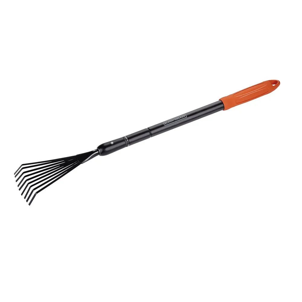 Black   Decker Adjustable Leaf Rake | 77-110cm
