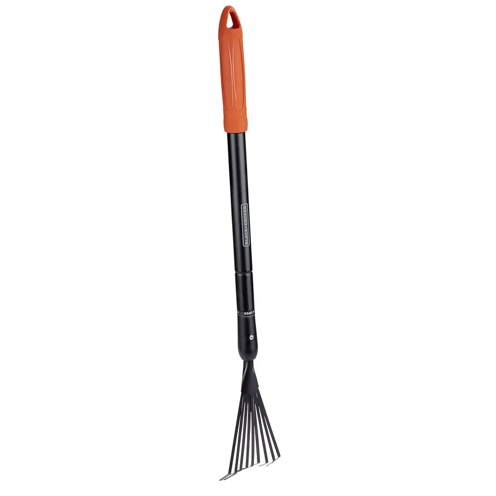 Black   Decker Adjustable Leaf Rake | 77-110cm