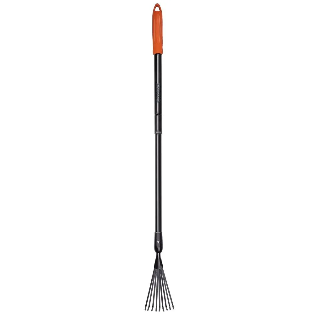 Black   Decker Adjustable Leaf Rake | 77-110cm