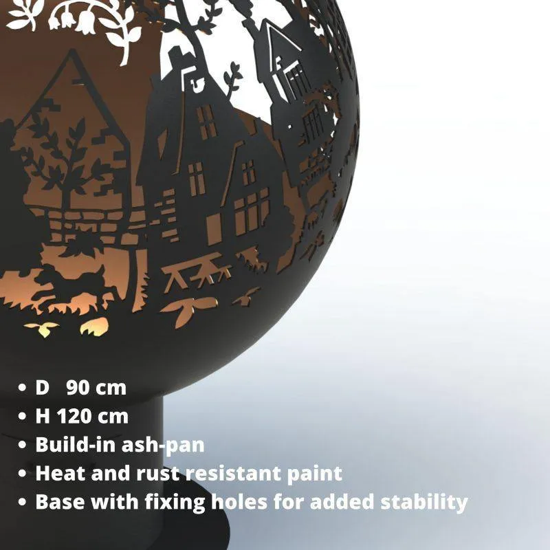 British Countryside Spherical Fire Pit