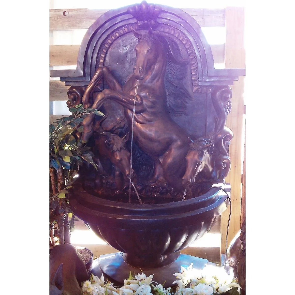 Bronze Rearing Horse Fountain