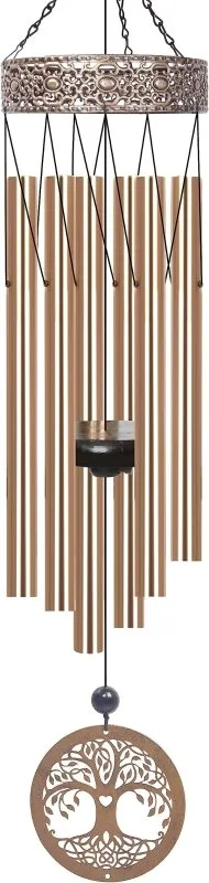 BVGY Wind Chimes For Outdoor Large Decor Deep Tone,38.2" Memorial Wind Chimes Large With 6 Heavy Tubes,Birthday Gift For You Friends,Mom,Grandma(38.2" Gold,Aluminum）