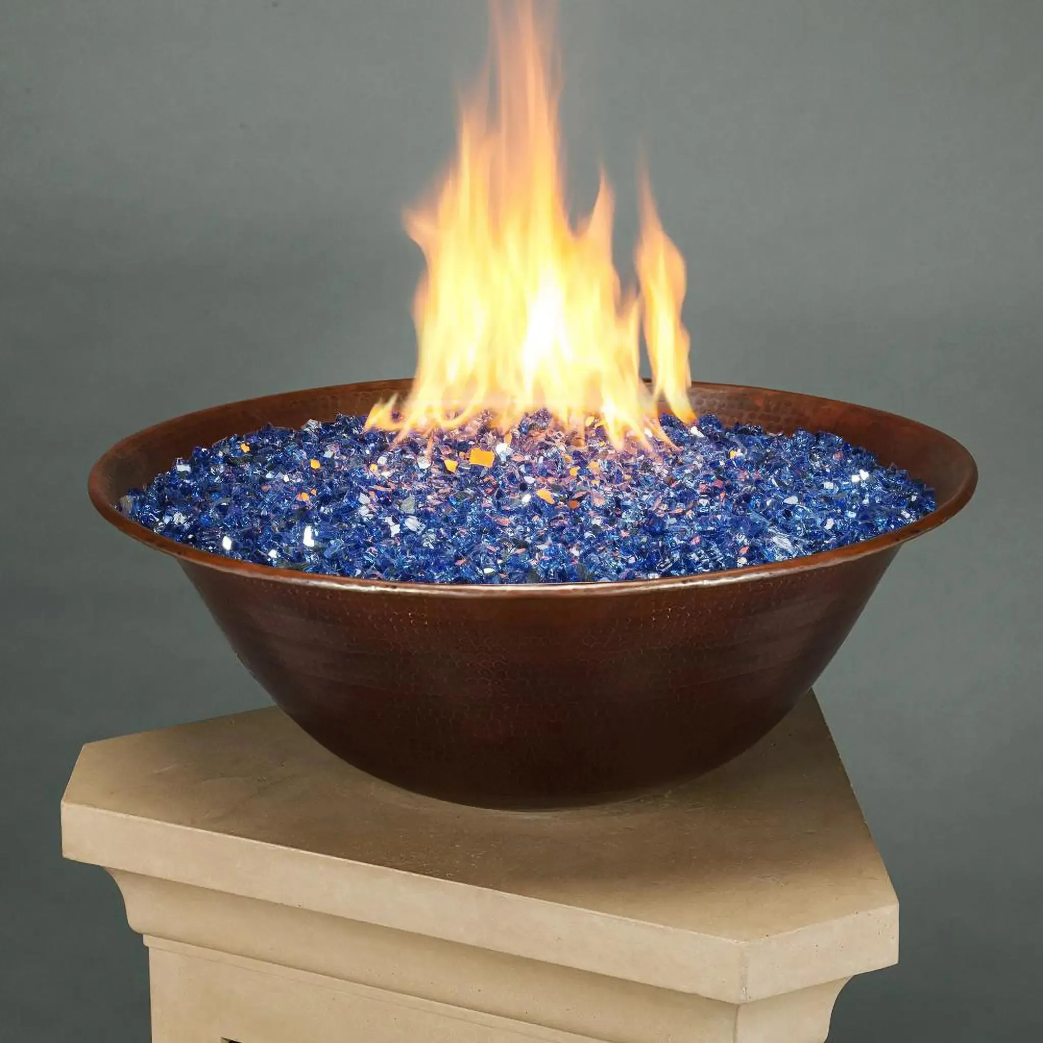 Campana Moreno 31" W x 11" H Copper Match Lit Propane Fire Bowl - MORENO-CAMPANA-3111-ML-LP by Starfire Designs