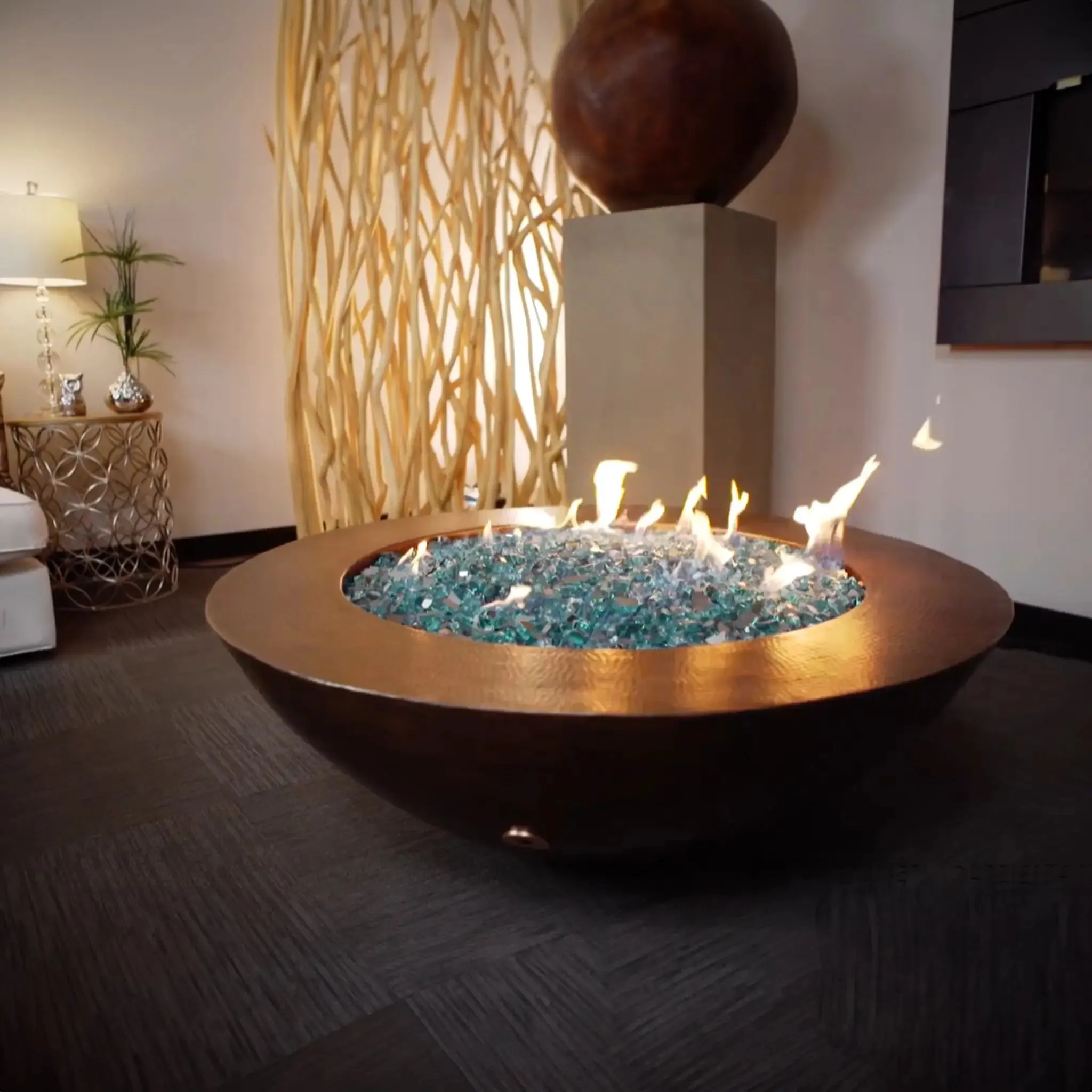 Campana Moreno 31" W x 11" H Copper Match Lit Propane Fire Bowl - MORENO-CAMPANA-3111-ML-LP by Starfire Designs