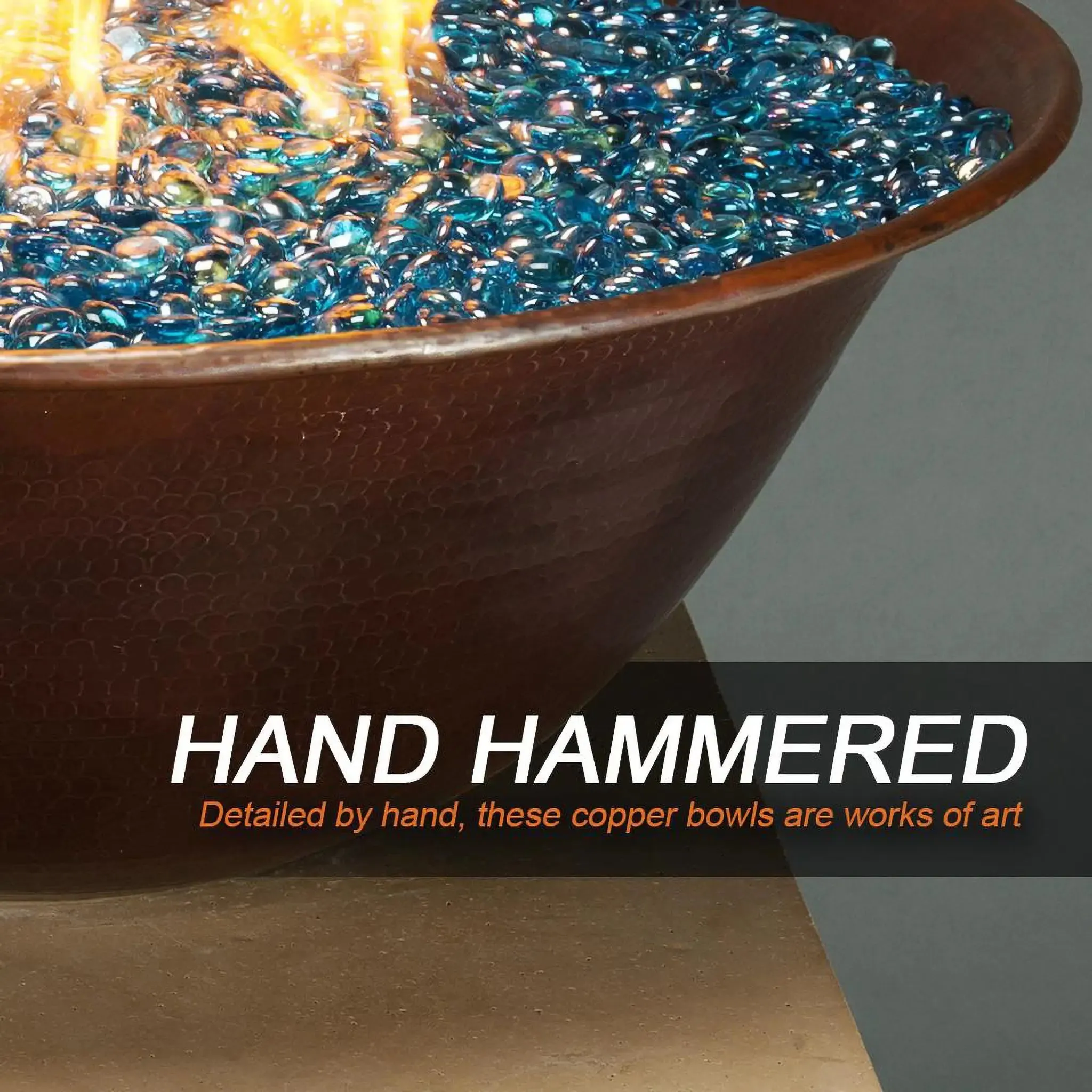 Campana Moreno 31" W x 11" H Copper Match Lit Propane Fire Bowl - MORENO-CAMPANA-3111-ML-LP by Starfire Designs