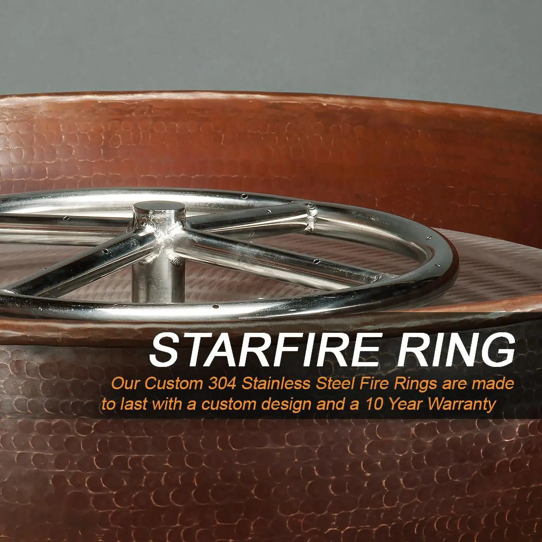 Campana Moreno 31" W x 11" H Copper Match Lit Propane Fire Bowl - MORENO-CAMPANA-3111-ML-LP by Starfire Designs