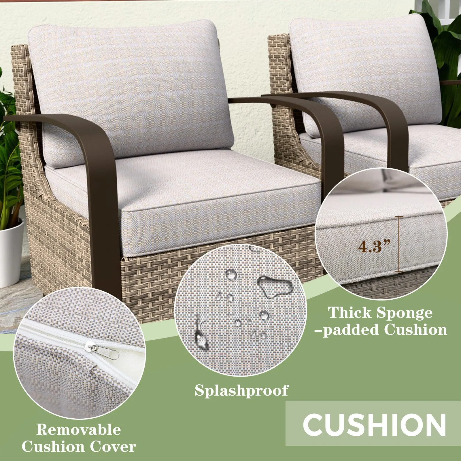 Coastal Vista Outdoor Swivel Wicker Rocker Chairs, Contains 2 Chairs