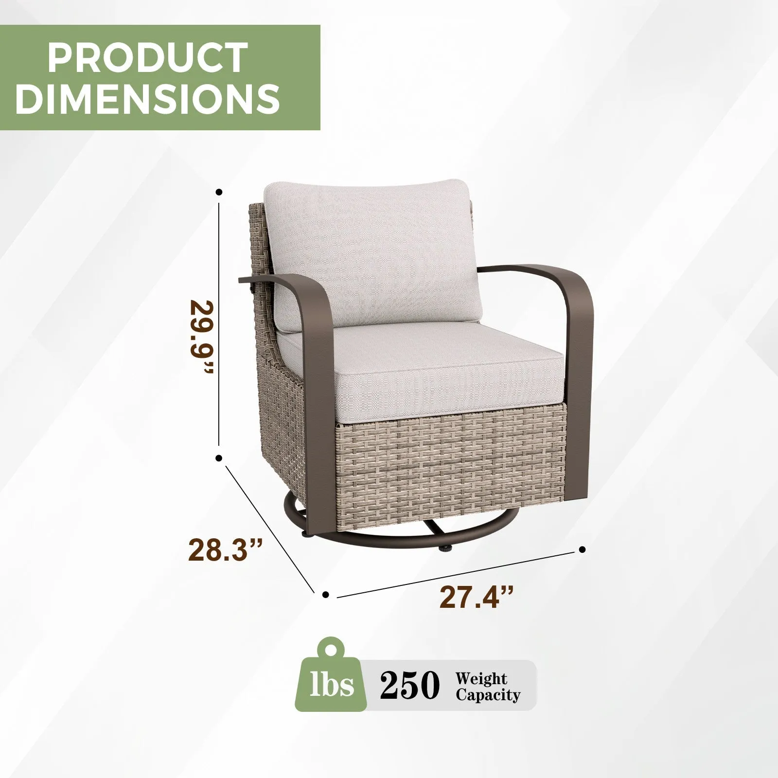 Coastal Vista Outdoor Swivel Wicker Rocker Chairs, Contains 2 Chairs