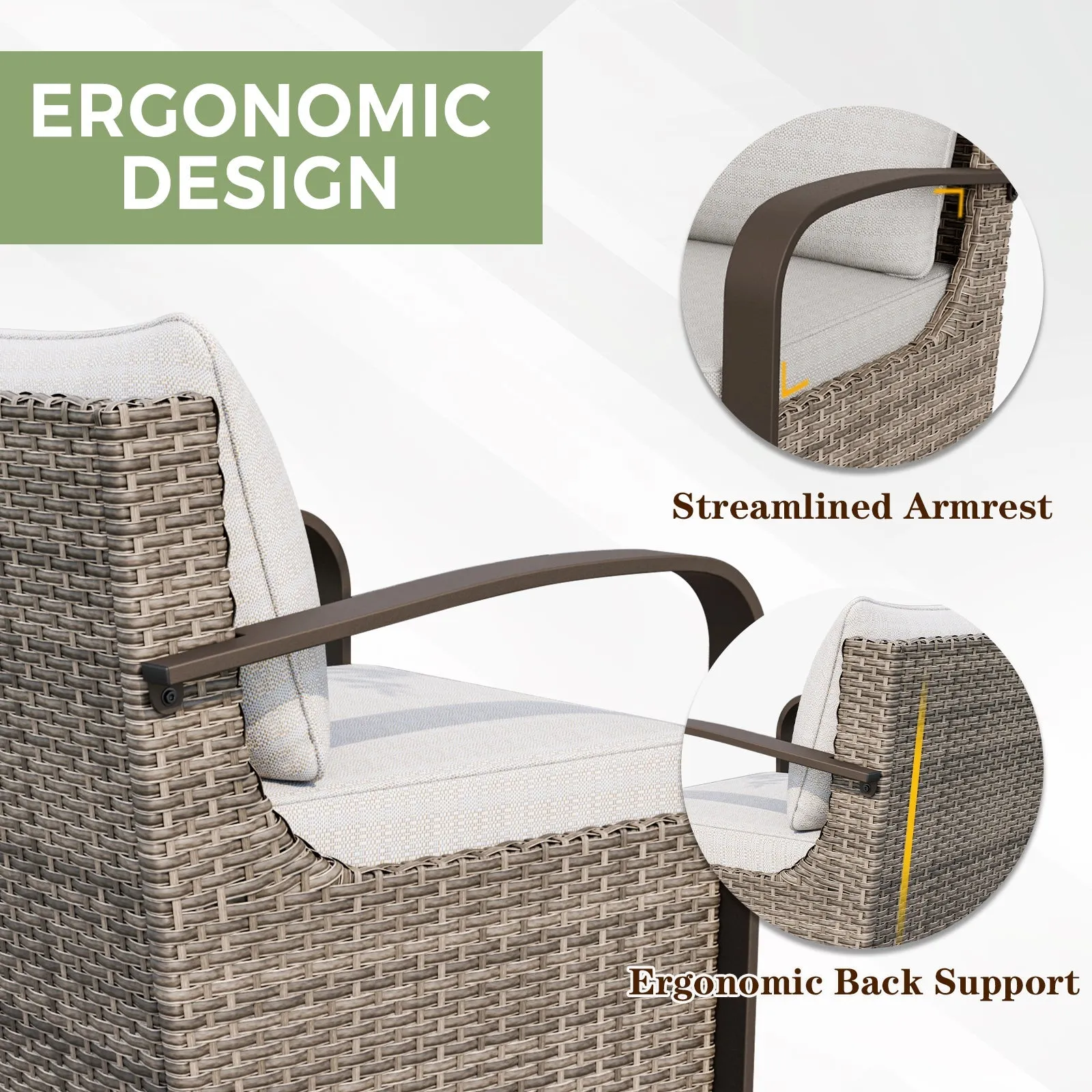 Coastal Vista Outdoor Swivel Wicker Rocker Chairs, Contains 2 Chairs