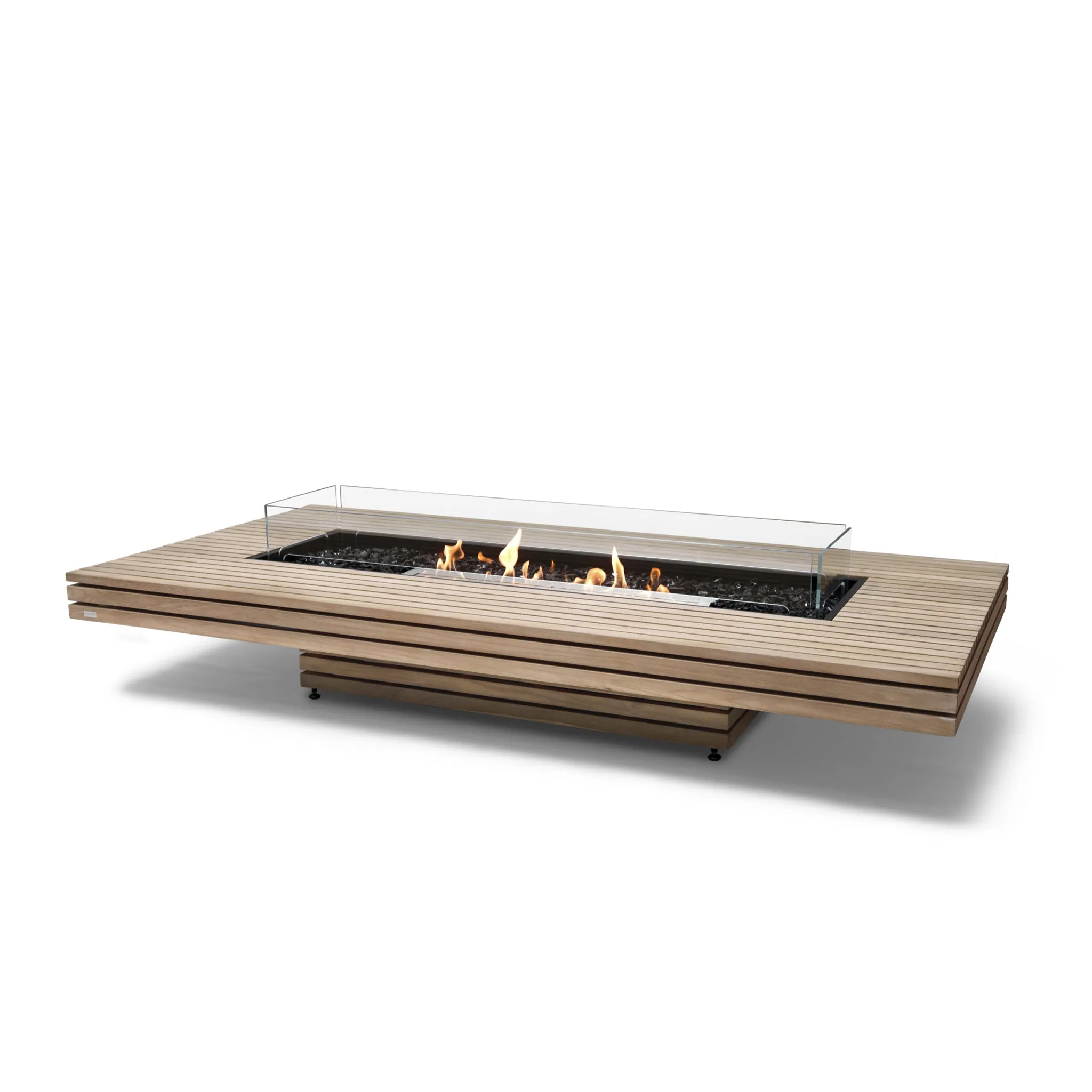 EcoSmart Fire Gin 90 Teak Low Height Fire Table