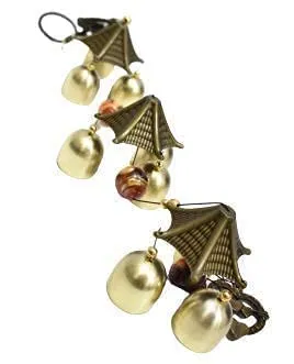 Eversky01 Handicraft Metallic 3 Steps Wind Chime | Home Garden Decoration Gift Item | 30 inch with 9 Brass Bells