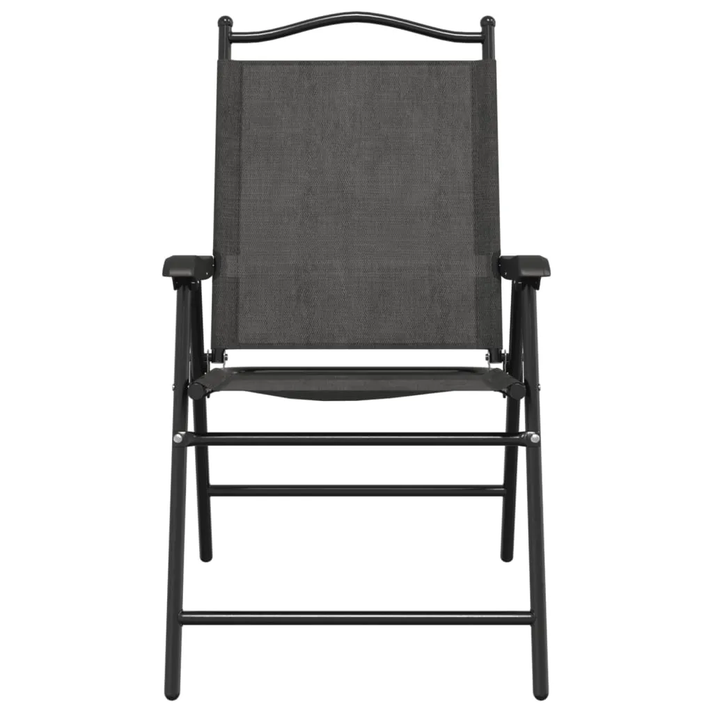 Folding Garden Chairs 8 pcs Melange Grey Steel and Textilene