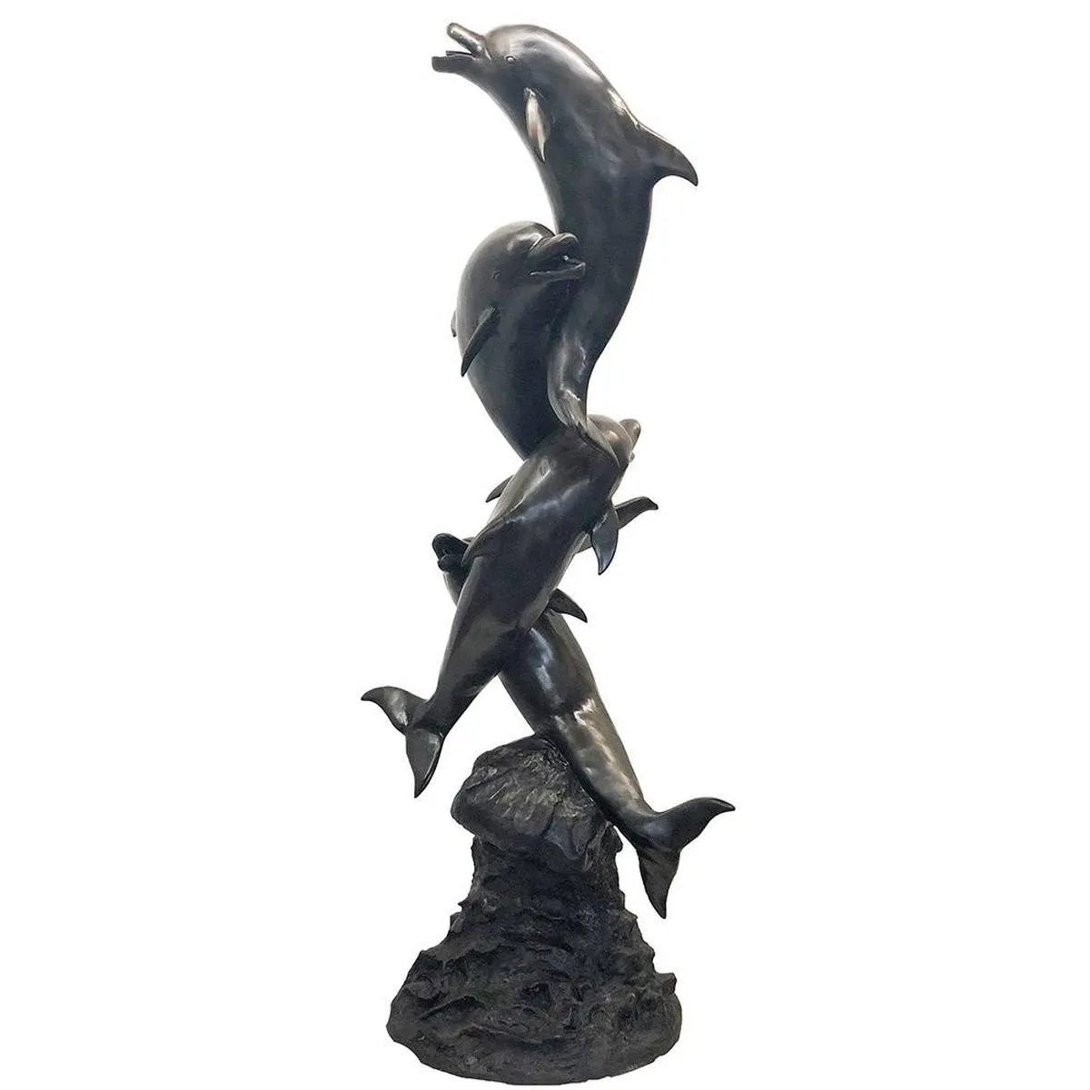 Four Dolphins Swimming Up