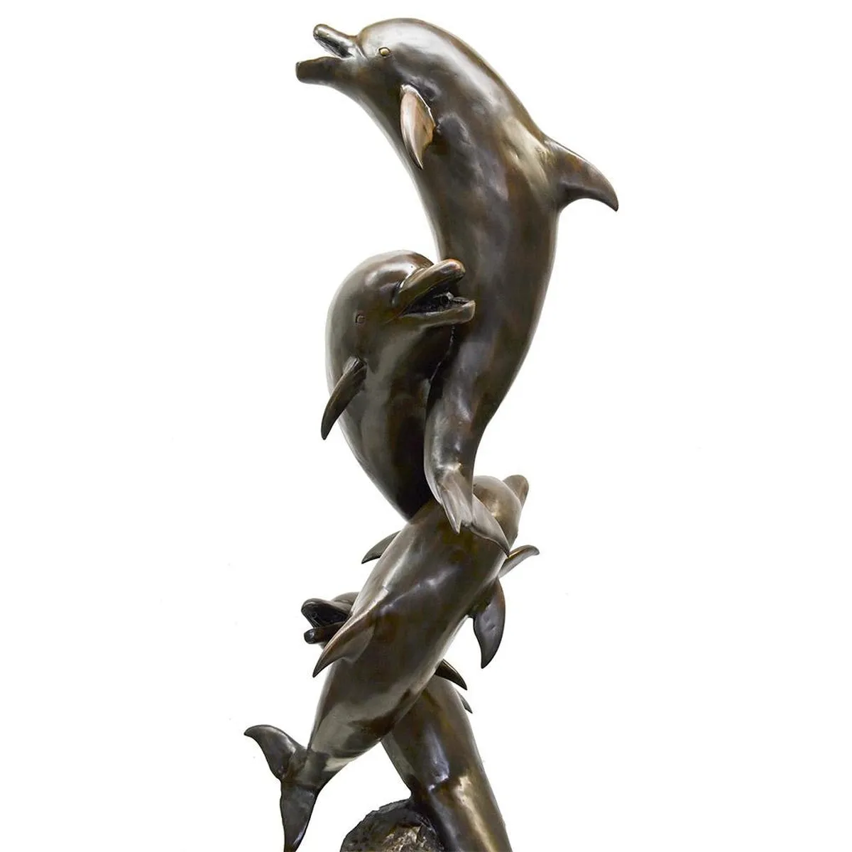 Four Dolphins Swimming Up