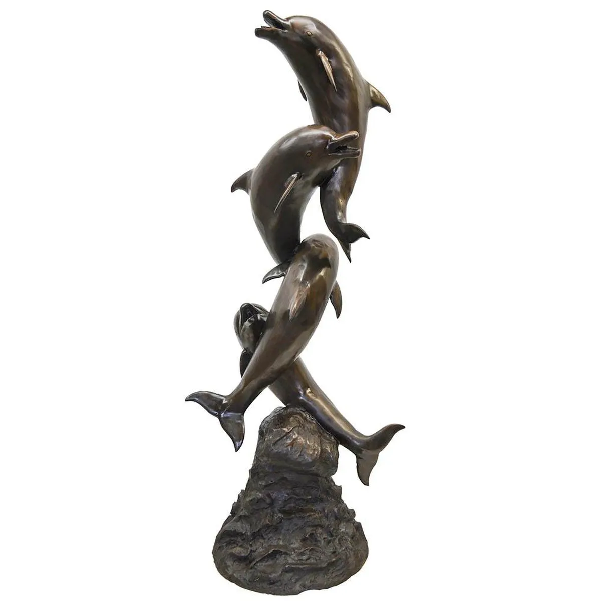 Four Dolphins Swimming Up