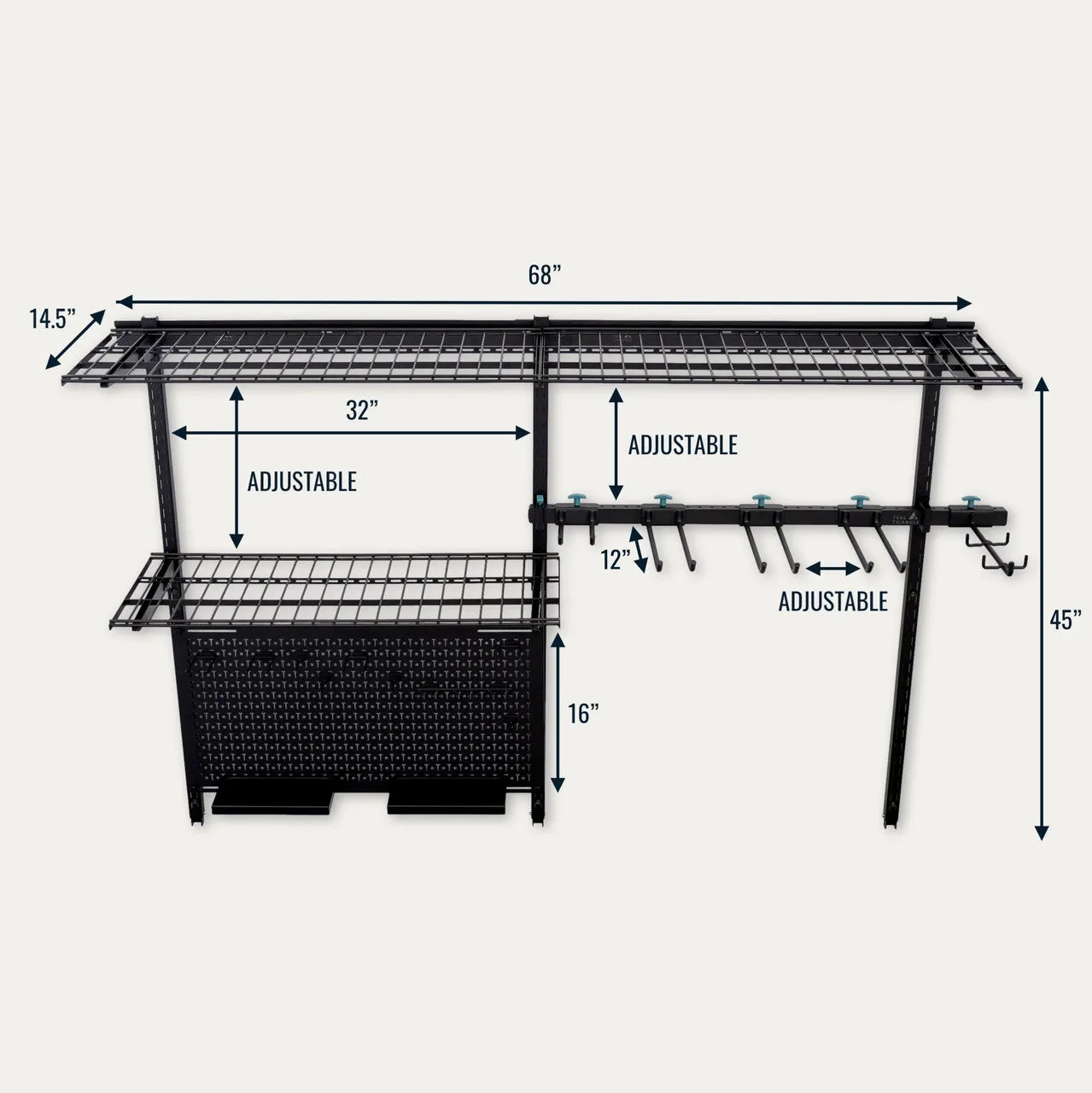 G-Tool Pro | Adjustable Wall Storage System | Holds 500 lbs