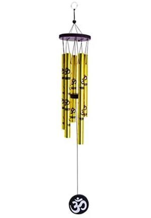 GJ Feng Shui Om Vastu Five Pipe Wind Chime for Balcony, Window and Wind Chime 5 Pipe Positive Energy 45 Cm
